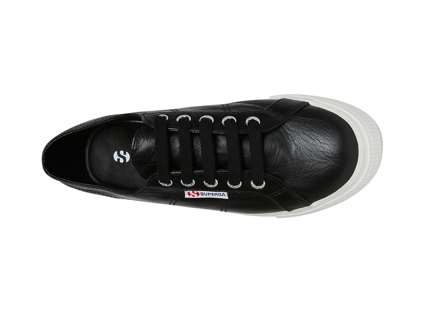 Superga Black Sneakers Womens - 2790 Nappa Leather - 416KUJVSF